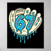 67 Ice Cream Drip Funny Six Seven Baseball  Poster (Vorne)