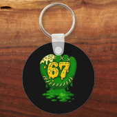 67 Ice Cream Drip Funny Six Seven Baseball Schlüsselanhänger (Vorderseite)