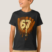 67 Ice Cream Drip Funny Six Seven Baseball T-Shirt (Vorderseite)