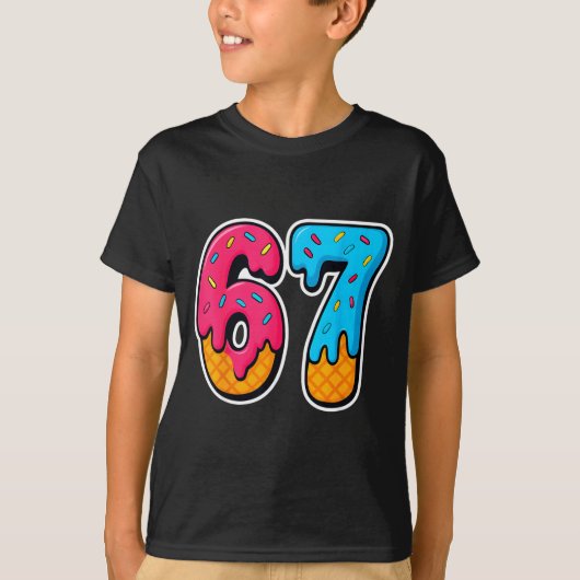 67 Ice Cream Drip Funny Six Seven Gen Alpha Meme S T-Shirt (Vorderseite)