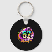 67 Ice Cream Drip Funny Six Seven Player 67th Birt Schlüsselanhänger (Vorderseite)