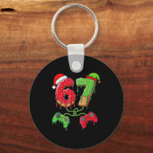67 Ice Cream Drip Gamer Six Seven Meme Christmas K Schlüsselanhänger (Vorderseite)