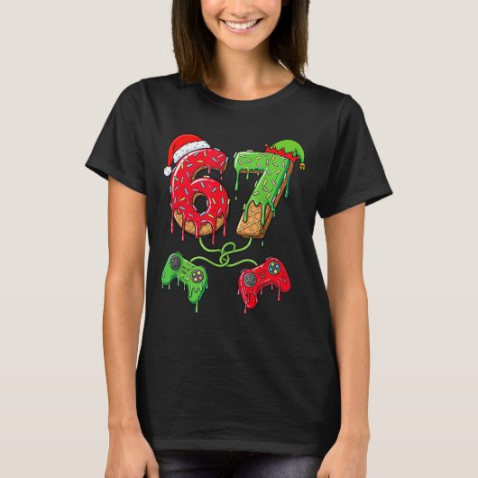 67 Ice Cream Drip Gamer Six Seven Meme Christmas K T-Shirt (Vorderseite)