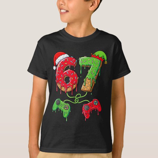 67 Ice Cream Drip Gamer Six Seven Meme Christmas K T-Shirt (Vorderseite)