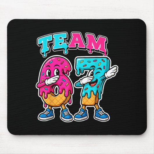 67 Ice Cream Drip Gen Alpha Slang Six Seven Meme 6 Mousepad (Vorne)