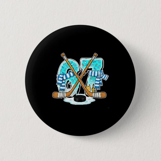 67 Ice Cream Drip Hockey Gen Alpha Slang Six Seven Button (Vorderseite)
