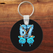 67 Ice Cream Drip Hockey Gen Alpha Slang Six Seven Schlüsselanhänger (Vorderseite)