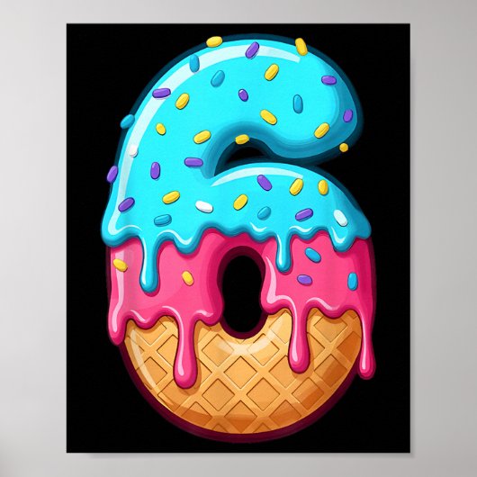 67 Ice Cream Drip Meme Funny 6 7 Halloween Costume Poster (Vorne)
