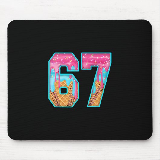 67 Ice Cream Drip Meme Funny Six Seven Funny Numbe Mousepad (Vorne)