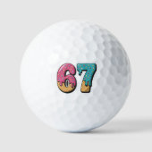 67 Ice Cream Drip Meme Funny Six Seven Gen Alpha  Golfball (Vorderseite)