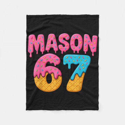 67 Ice Cream Drip Meme Funny Six Seven Gen Alpha S Fleecedecke (Vorderseite)