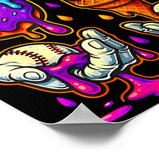 67 Ice Cream Drip Meme Funny Six Seven Gen Alpha S Poster (Ecke)