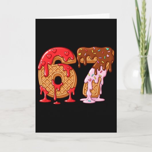 67 Ice Cream Drip Meme Funny Six Seven Valentine D Karte (Vorderseite)