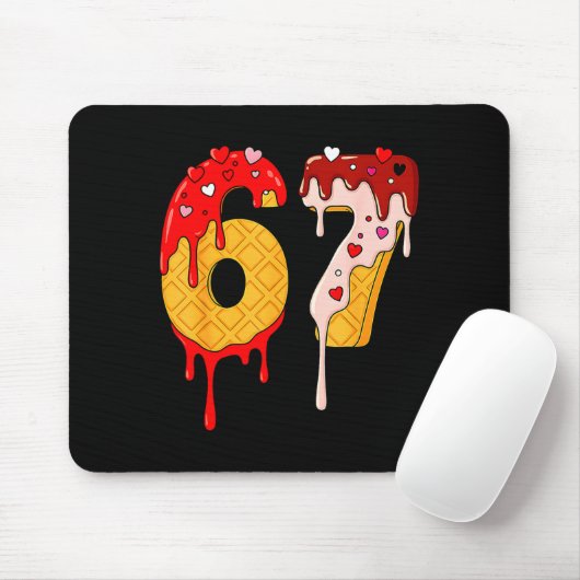 67 Ice Cream Drip Meme Funny Six Seven Valentine D Mousepad (Mit Mouse)