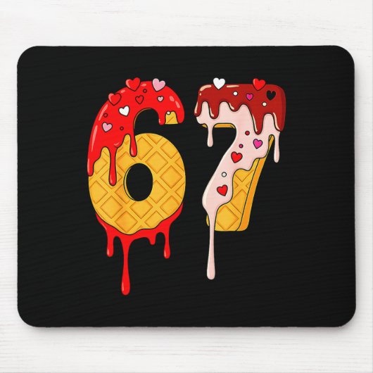 67 Ice Cream Drip Meme Funny Six Seven Valentine D Mousepad (Vorne)
