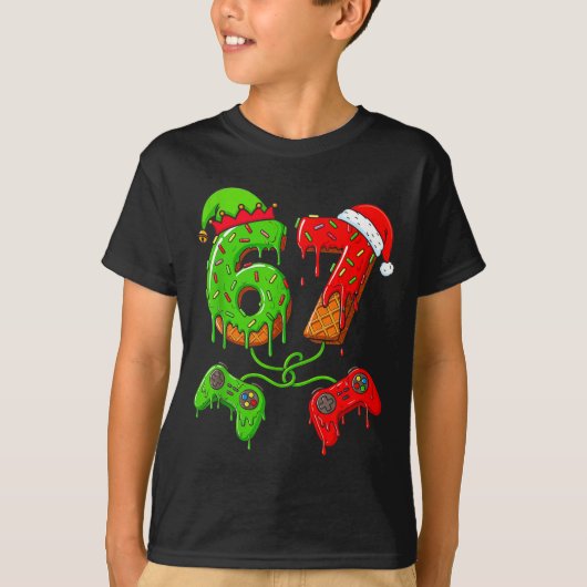67 Ice Cream Drip Meme Gamer Six Seven Christmas B T-Shirt (Vorderseite)