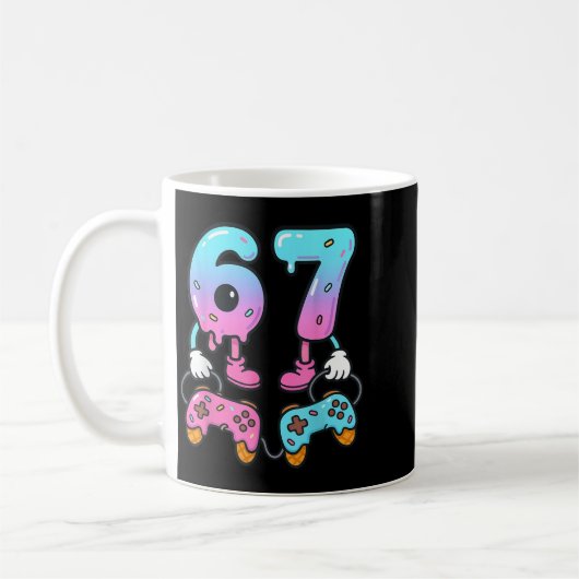 67 Ice Cream Drip Meme Gamer Six Seven Gen Alpha  Kaffeetasse (Links)