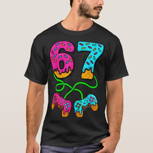 67 Ice Cream Drip Meme Gamer Six Seven Gen Alpha S T-Shirt (Vorderseite)