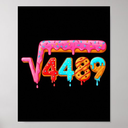 67 Ice Cream Drip Meme Math Teacher School Square Poster (Vorne)