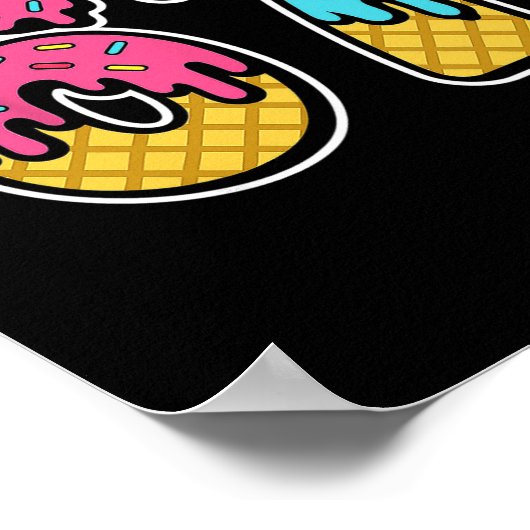 67 Ice Cream Drip Meme Six Seven Funny Gen Alpha D Poster (Ecke)