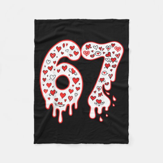 67 Ice Cream Drip Meme Six Seven Gen Alpha Valenti Fleecedecke (Vorderseite)