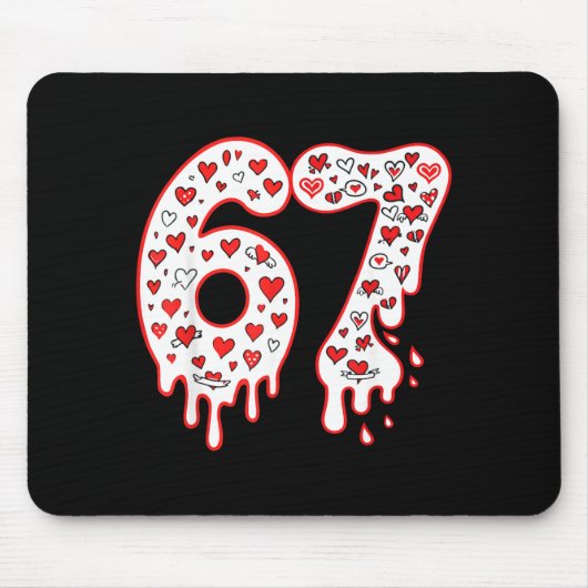 67 Ice Cream Drip Meme Six Seven Gen Alpha Valenti Mousepad (Vorne)