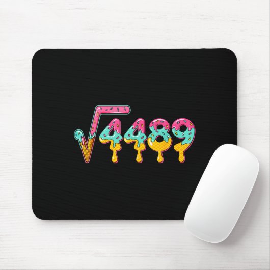 67 Ice Cream Drip Meme Square Root 4489 Slang Math Mousepad (Mit Mouse)