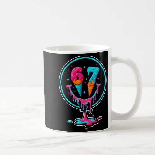 67 Ice Cream Drip Number 67 Player 67th Birthday Kaffeetasse (Rechts)
