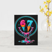 67 Ice Cream Drip Number 67 Player 67th Birthday Karte (Gelbe Blume)