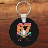 67 Ice Cream Drip Sell Number 67 Player 67th Birth Schlüsselanhänger (Vorderseite)