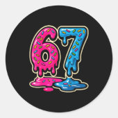 67 Ice Cream Meme Six Seven  Runder Aufkleber (Vorderseite)