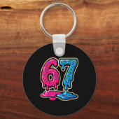 67 Ice Cream Meme Six Seven  Schlüsselanhänger (Vorderseite)