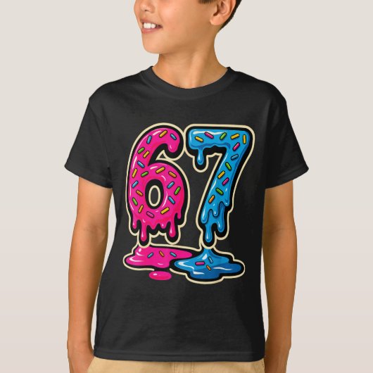 67 Ice Cream Meme Six Seven  T-Shirt (Vorderseite)