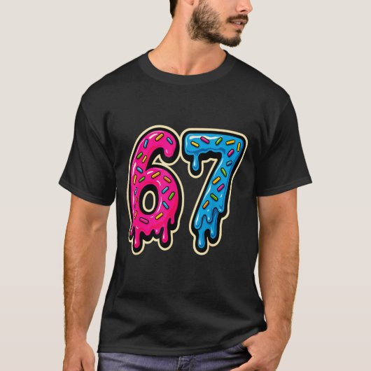 67 Ice Cream Meme Six Seven T-Shirt (Vorderseite)