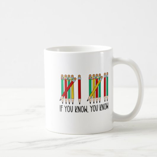 67 If You Know You Know Tally Marks Pencils Six Se Kaffeetasse (Rechts)