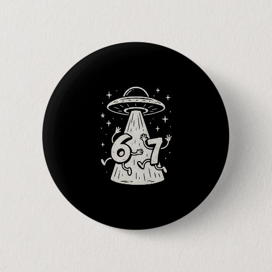67 Internet Meme UFO Sechs Sieben Viraler Trend Ge Button (Vorderseite)