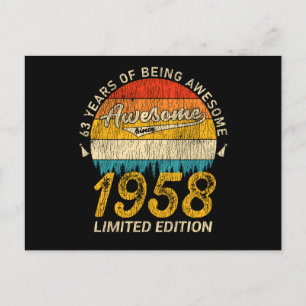67 Jahre Alt 1958 Retro Awesome 67. Geburtstagsges Postkarte