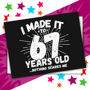 67 Jahre alt Sarcastic Meme Funny 67. Geburtstag Postkarte