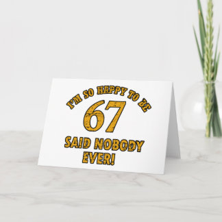 67 Jahre Alte Geburtstagsdesigns Karte