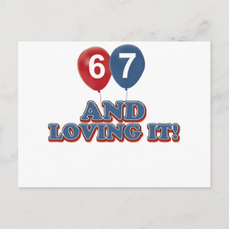 67 Jahre Alte Geburtstagsdesigns Postkarte