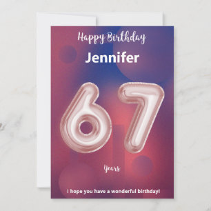 67 Jahre alte Happy Birthday Card