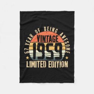 67 Jahre alte Vintage 1959 67. Geburtstagsgeschenk Fleecedecke