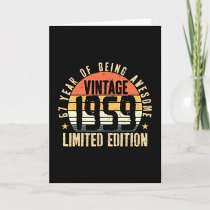 67 Jahre alte Vintage 1959 67. Geburtstagsgeschenk Karte