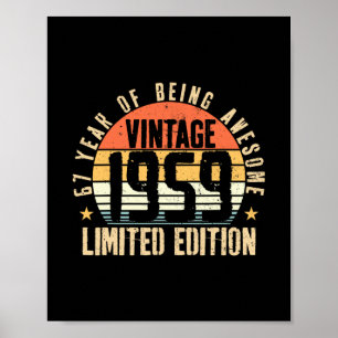 67 Jahre alte Vintage 1959 67. Geburtstagsgeschenk Poster