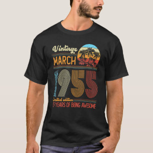 67 Jahre alter Vintager März 1955 67. Geburtstag T-Shirt