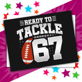 67 Jahre altes Tackle Football Party 67. Geburtsta Postkarte