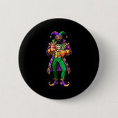 67 Jester Man Mardi Gras Six Seven Meme Gen Alpha Button (Vorderseite)