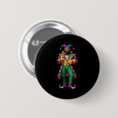 67 Jester Man Mardi Gras Six Seven Meme Gen Alpha Button (Vorne & Hinten)