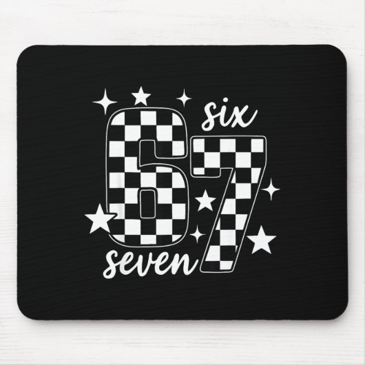 67 Kariert Sechs Sieben Meme 6 7 Gen Alpha Lehrer  Mousepad (Vorne)