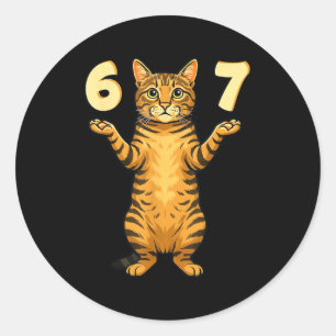 67 Katzen-Meme lustiger Gen-Alpha-Slang-Humor für Runder Aufkleber